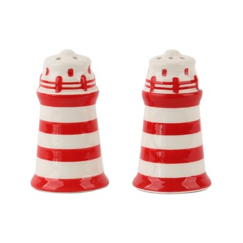 Vuurtorens Peper en Zoutstel Rood Wit